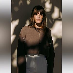 Brand New Zara cropped Sweater - Size Small - khaki